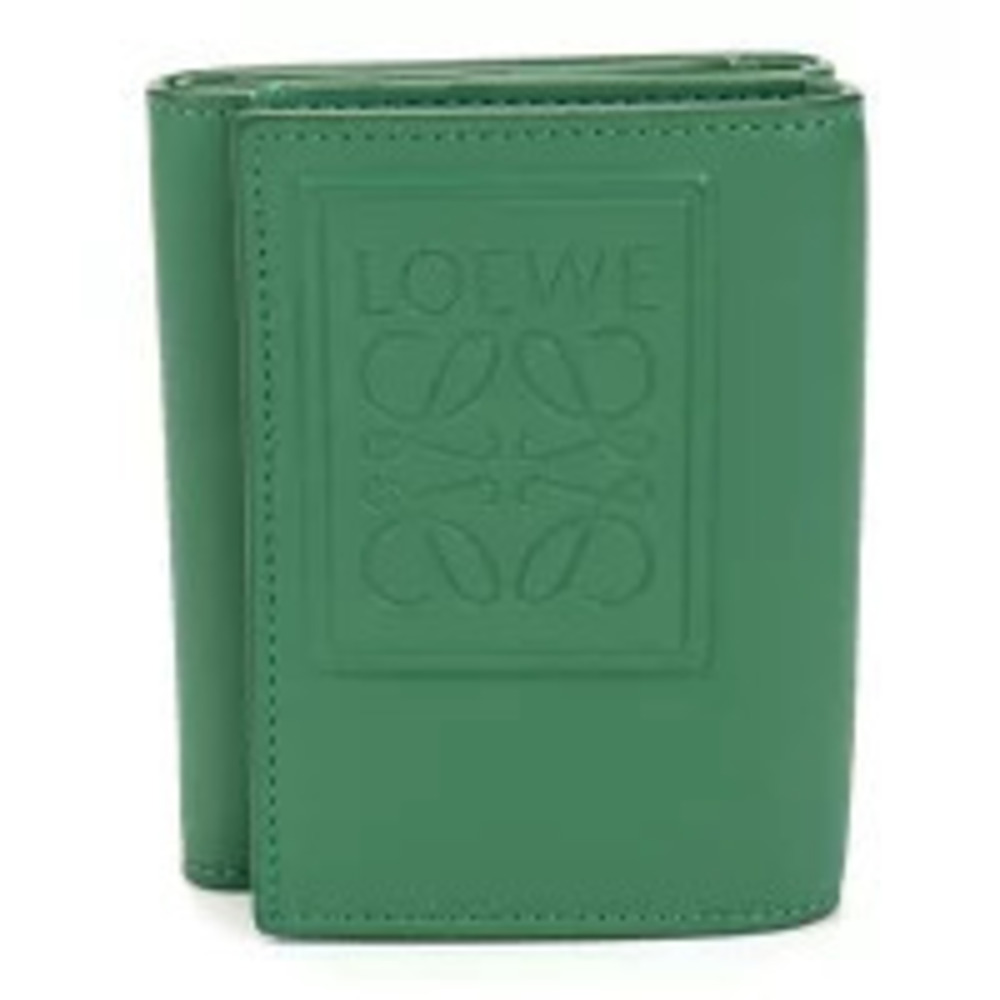 Loewe Tri fold Wallet Compact Anagram Trifold Green